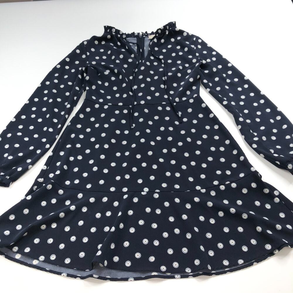 Loft 2 A-Line Long Sleeve Women's Mini Dress Blue Medallion MINT